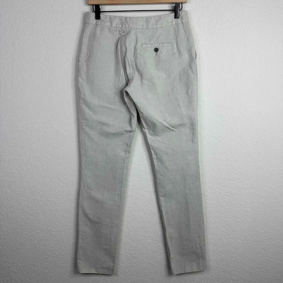 James Perse Pants Women's Small Gray Linen Blend Straight Leg Casual Minimalist - Picture 2 of 7